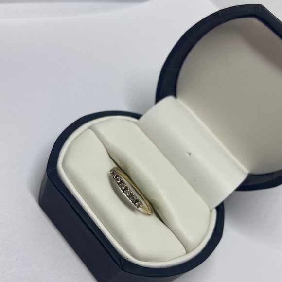 Solid 14kt Yellow Gold Diamond Band - Picture 3 of 6